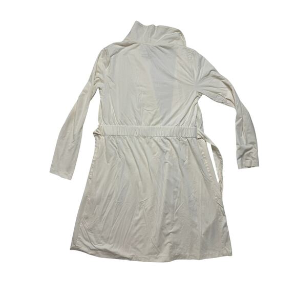 SOMA Restore Aloe Knit Short Robe in Ivory Size Small Cotton Blend Belted - Picture 6 of 9